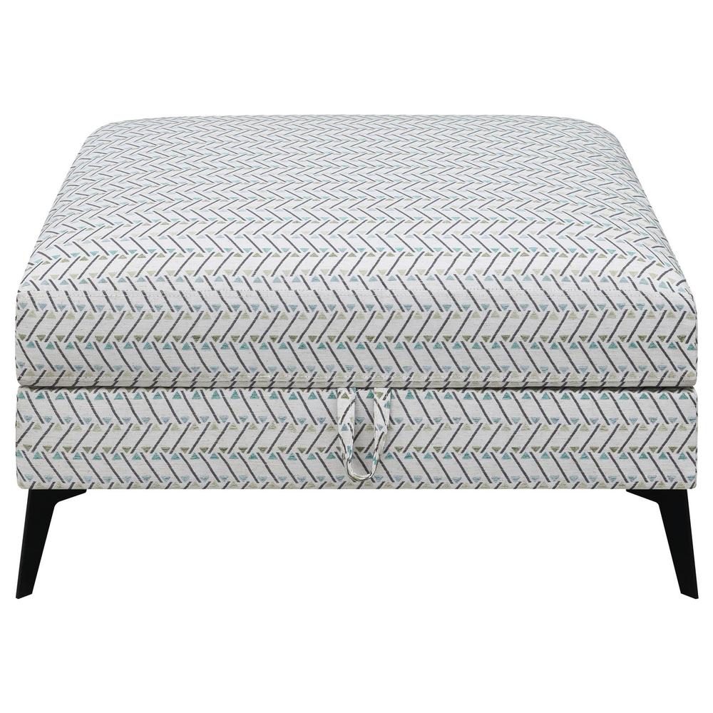 Clint Upholstered Ottoman with Tapered Legs Multi-color. Picture 4