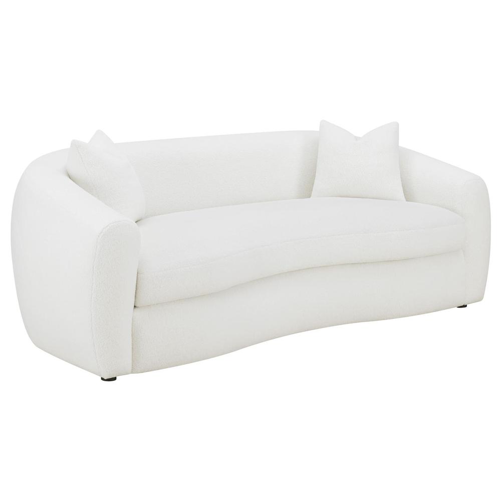 Isabella Upholstered Tight Back Sofa White. Picture 2