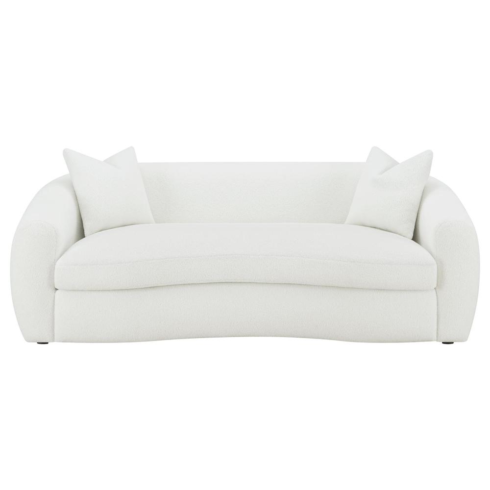 Isabella Upholstered Tight Back Sofa White. Picture 3