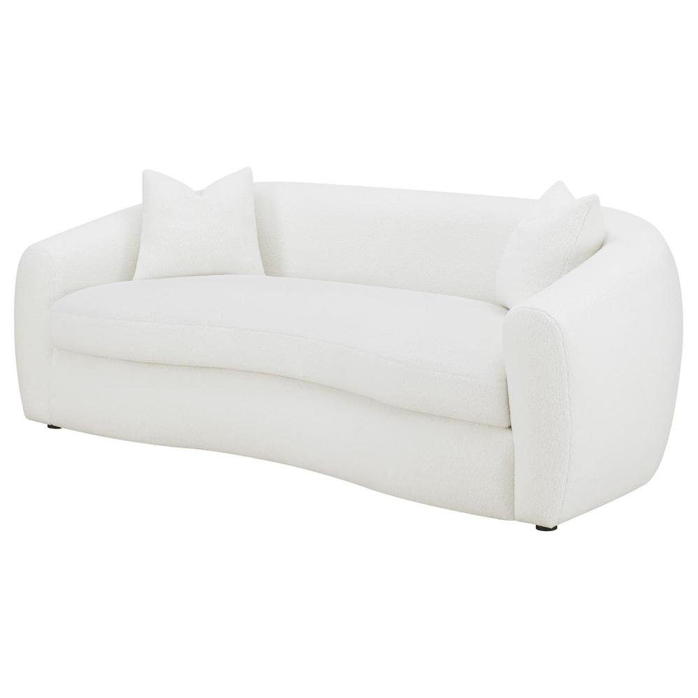 Isabella Upholstered Tight Back Sofa White. Picture 4