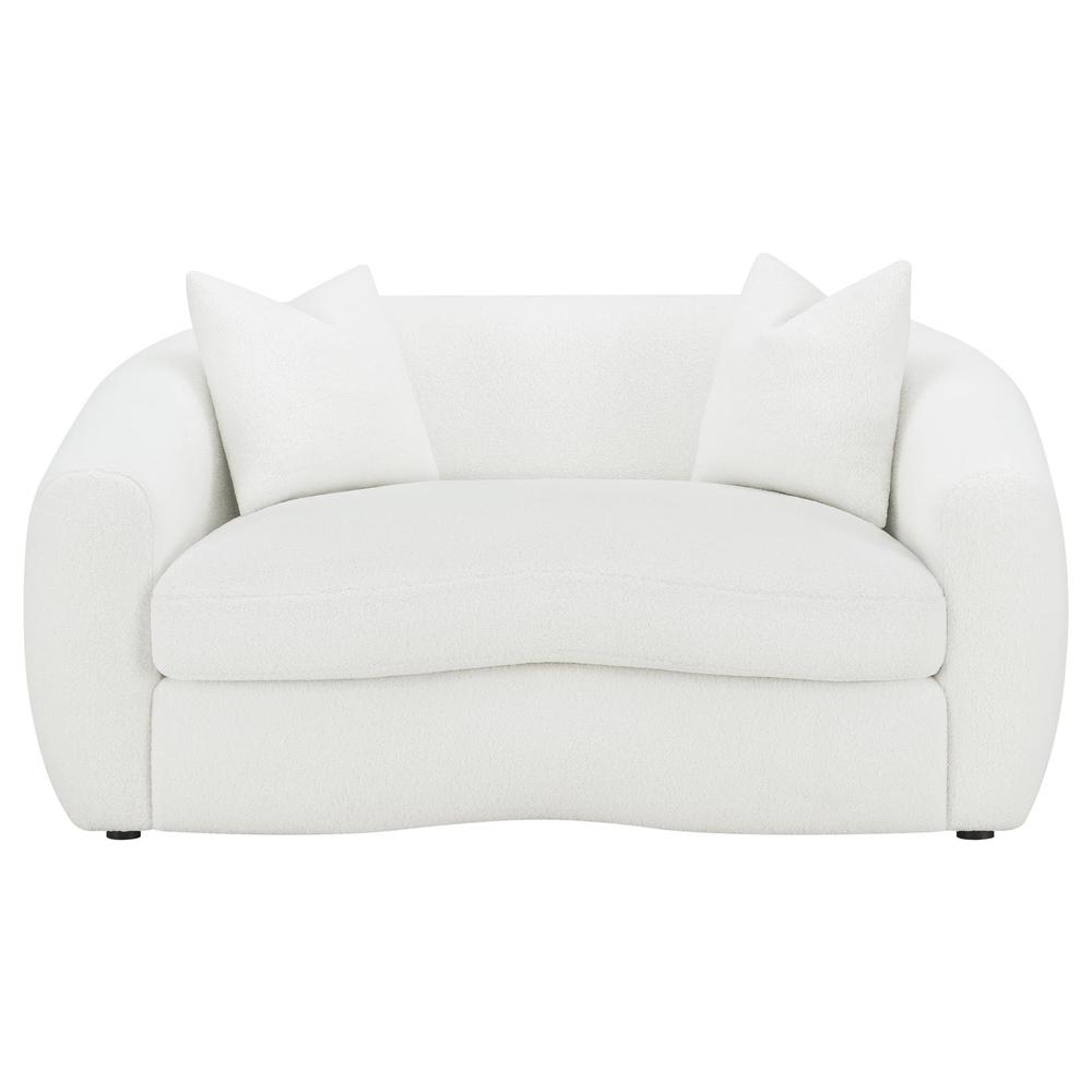 Isabella Upholstered Tight Back Loveseat White. Picture 3