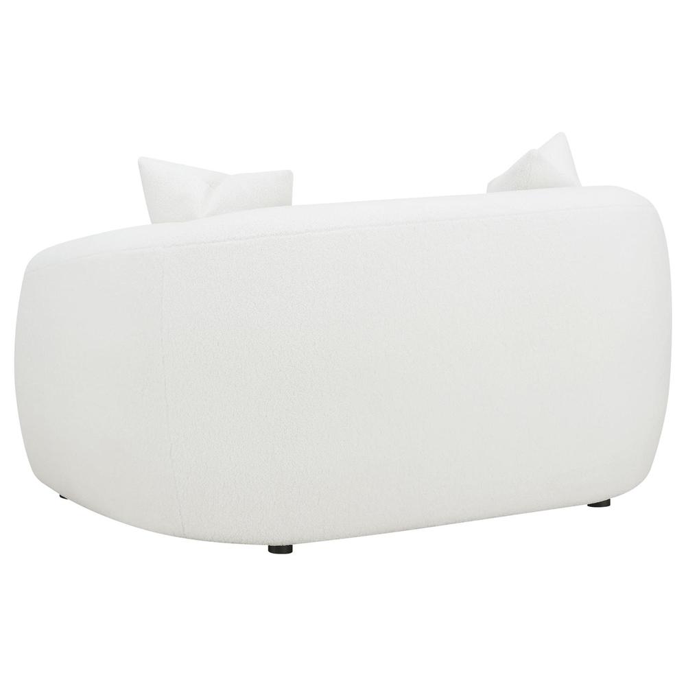 Isabella Upholstered Tight Back Loveseat White. Picture 6