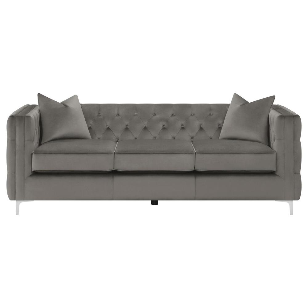 Phoebe 2-piece Tufted Tuxedo Arms Living Room Set Urban Bronze. Picture 2