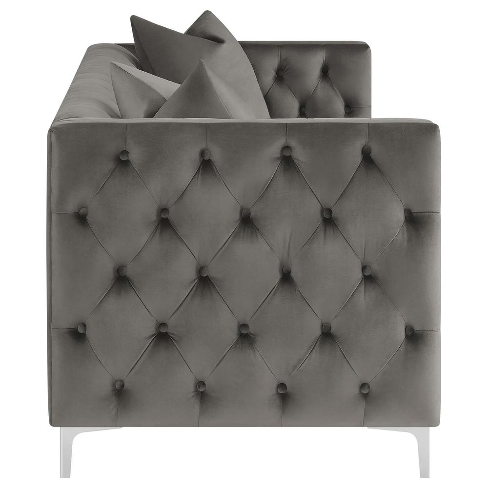 Phoebe 2-piece Tufted Tuxedo Arms Living Room Set Urban Bronze. Picture 4