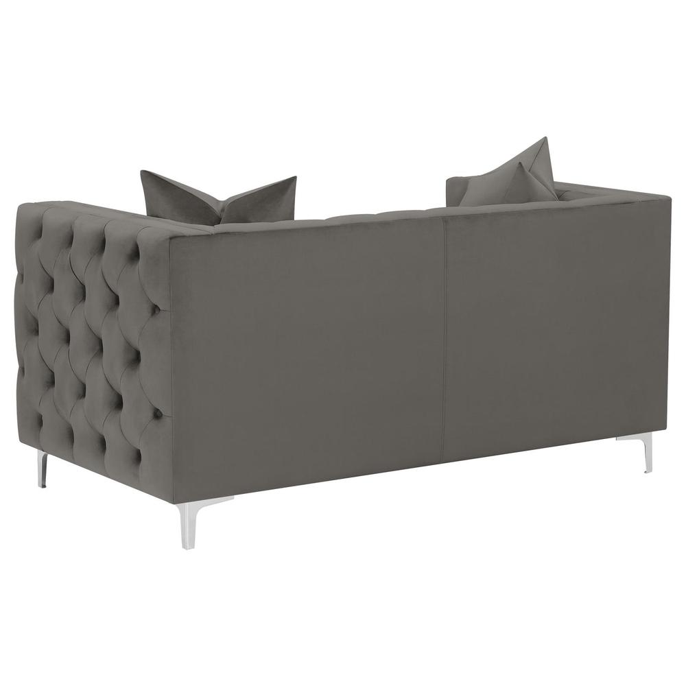 Phoebe 2-piece Tufted Tuxedo Arms Living Room Set Urban Bronze. Picture 7