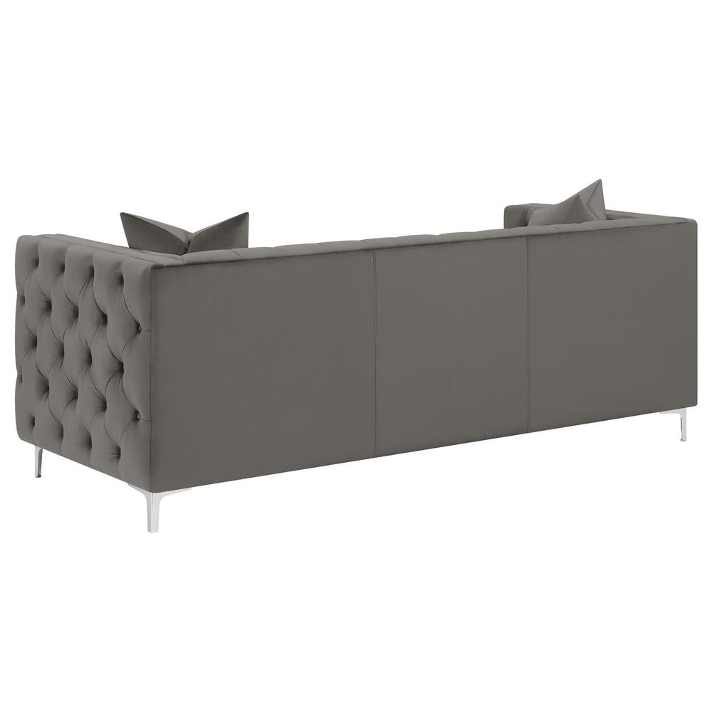 Phoebe 3-piece Tufted Tuxedo Arms Living Room Set Urban Bronze. Picture 3