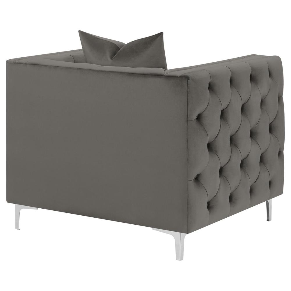 Phoebe Tufted Tuxedo Arms Chair Urban Bronze. Picture 7