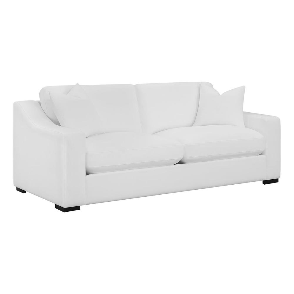 Ashlyn Upholstered Sloped Arms Sofa White. Picture 1