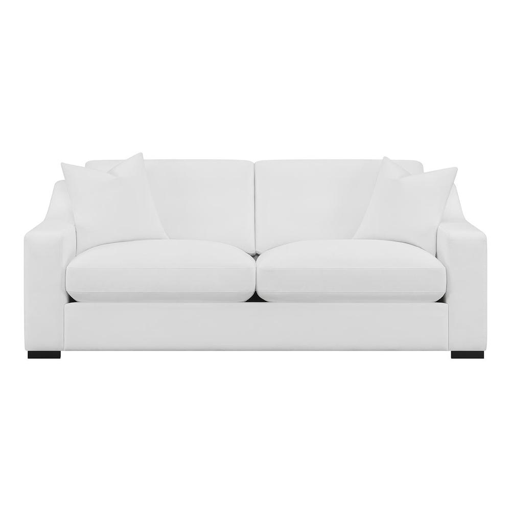 Ashlyn Upholstered Sloped Arms Sofa White. Picture 2