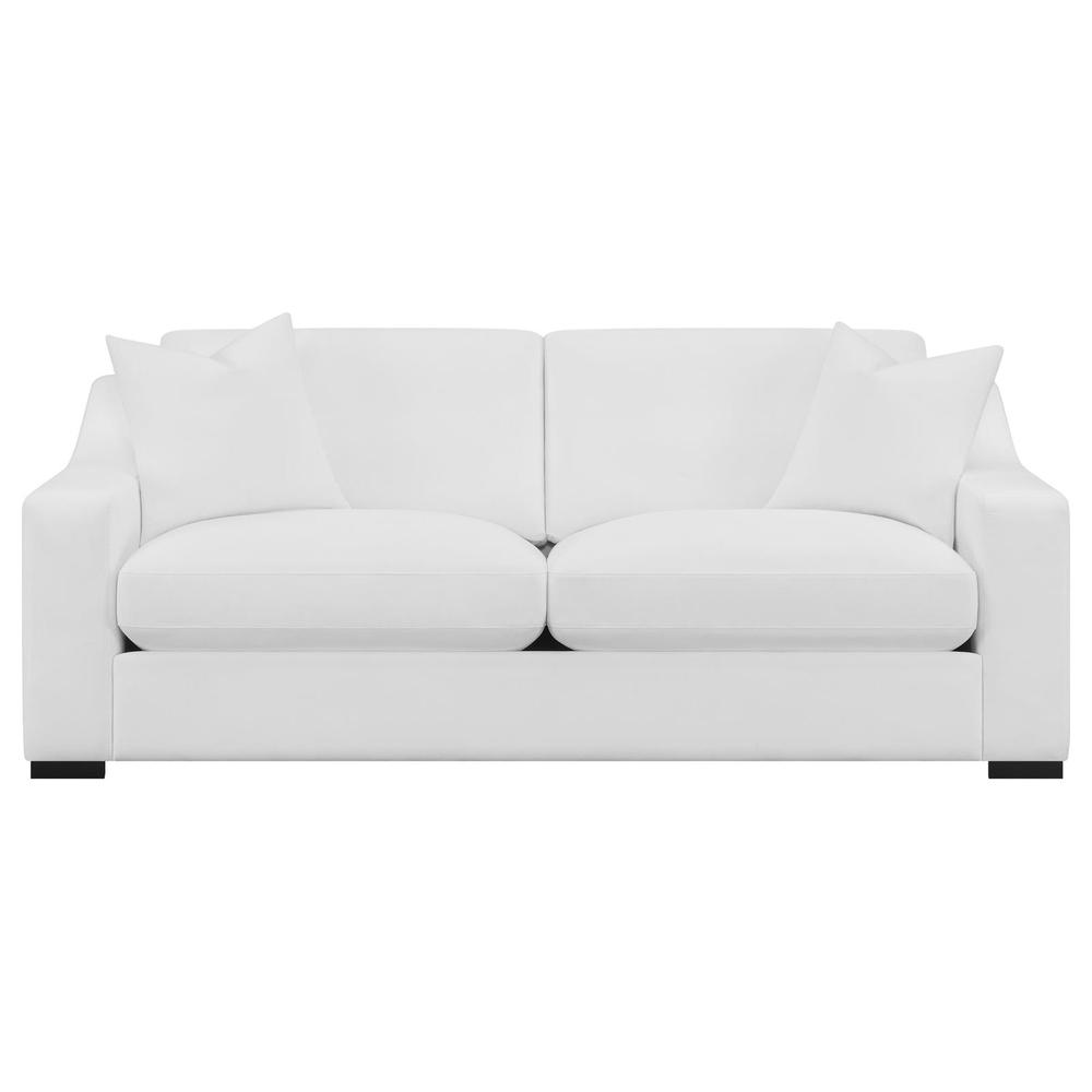 Ashlyn 2-piece Upholstered Sloped Arms Living Room Set White. Picture 2