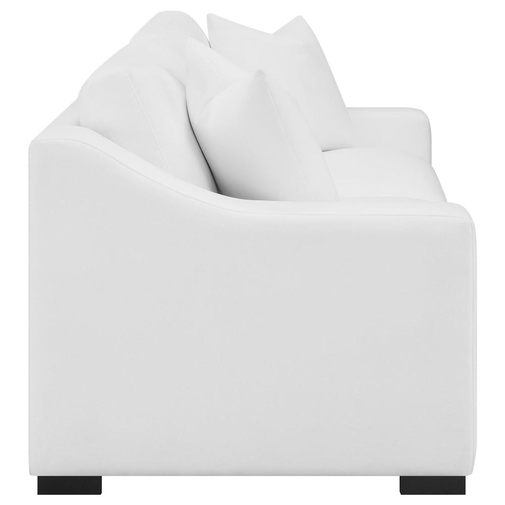 Ashlyn 2-piece Upholstered Sloped Arms Living Room Set White. Picture 4
