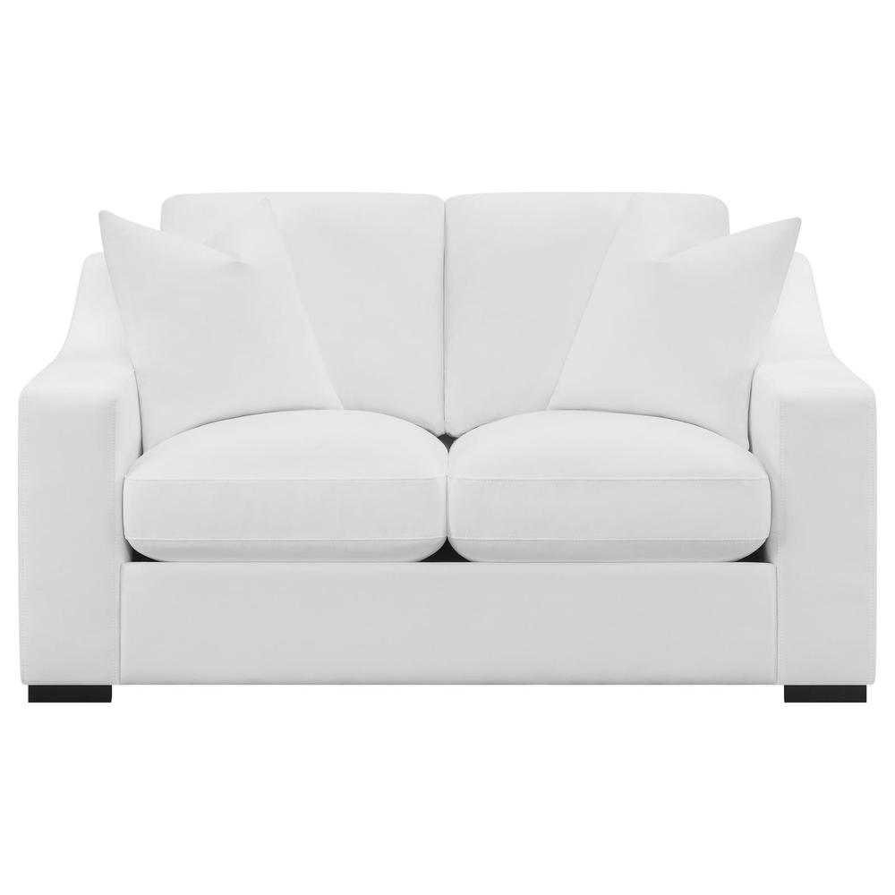 Ashlyn 2-piece Upholstered Sloped Arms Living Room Set White. Picture 6