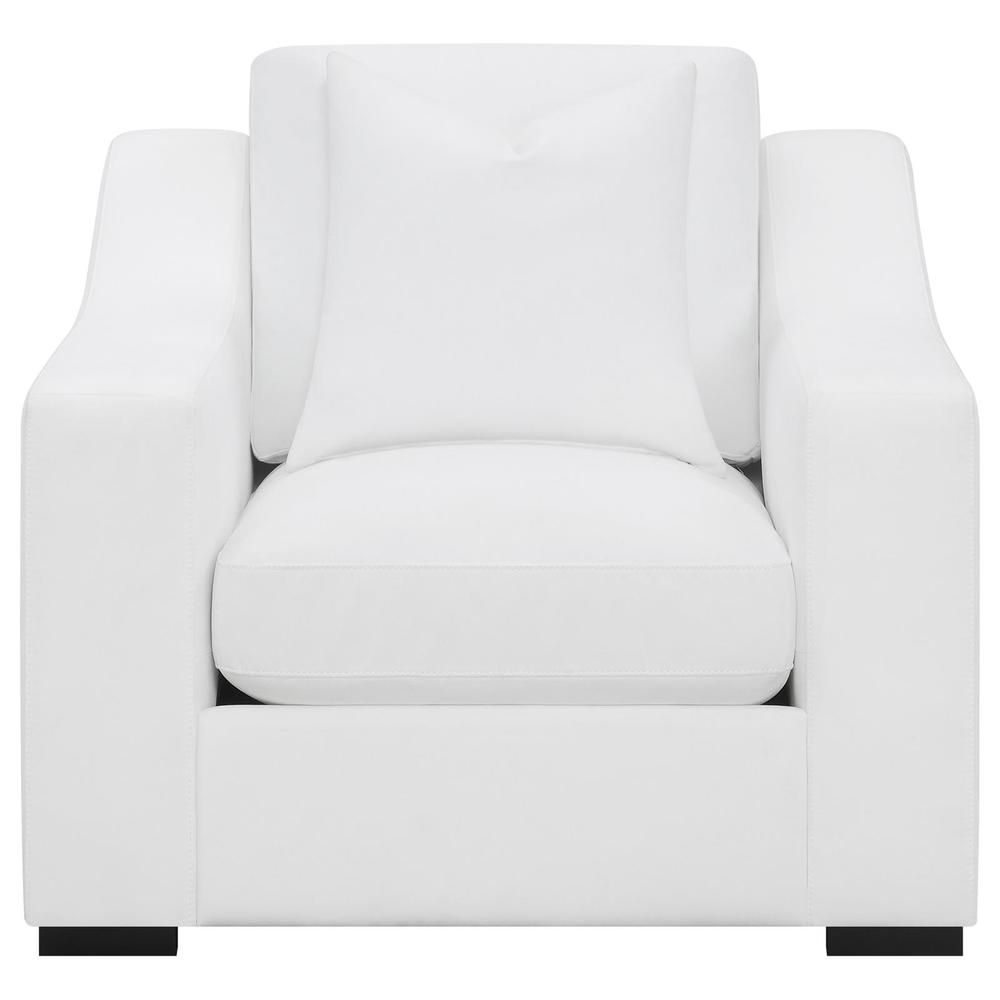 Ashlyn 3-piece Upholstered Sloped Arms Living Room Set White. Picture 8