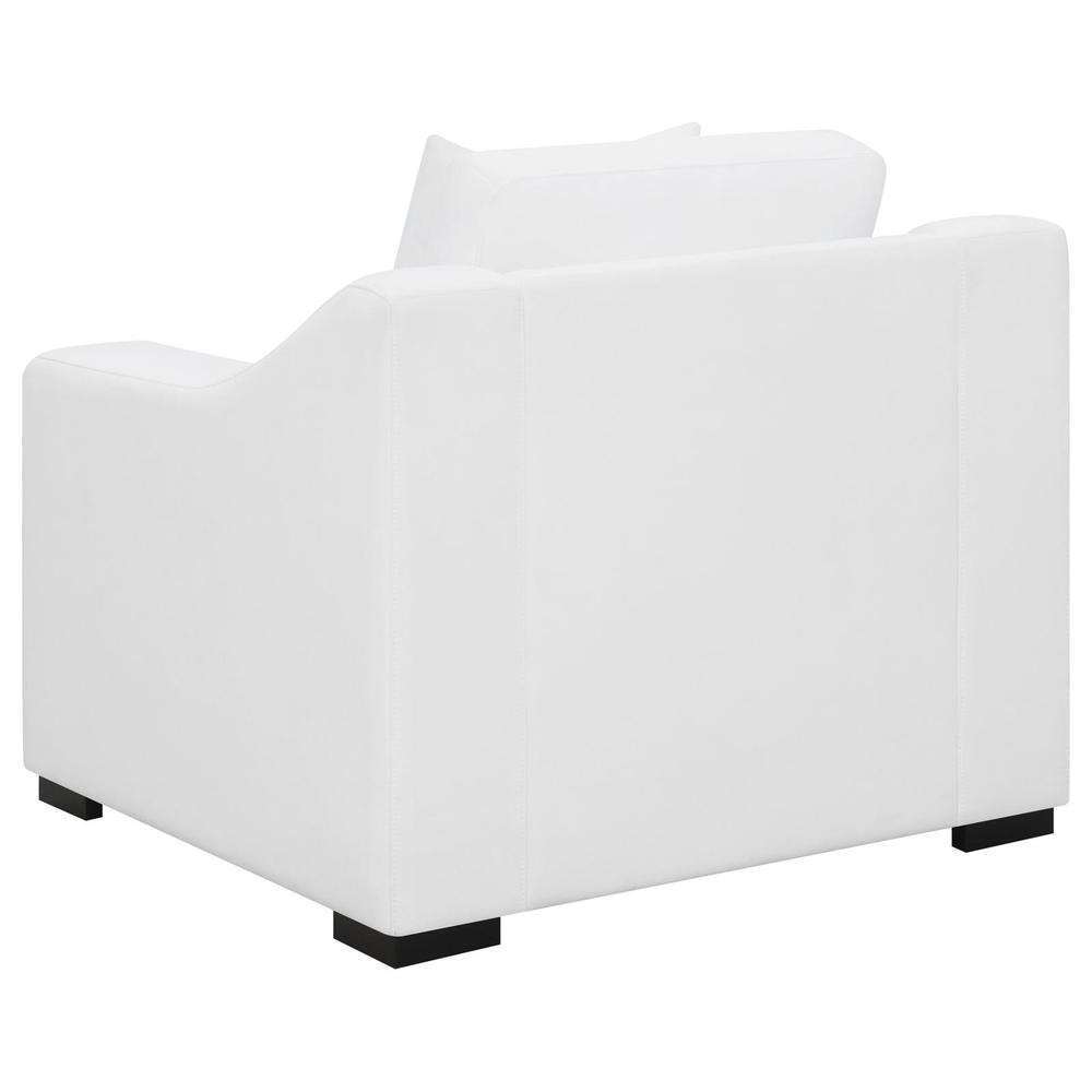Ashlyn 3-piece Upholstered Sloped Arms Living Room Set White. Picture 9