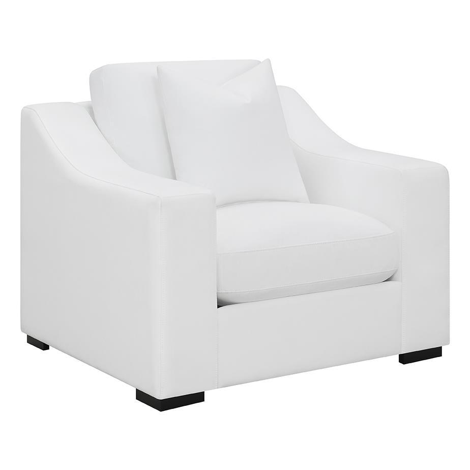 Ashlyn Upholstered Sloped Arms Chair White. Picture 1