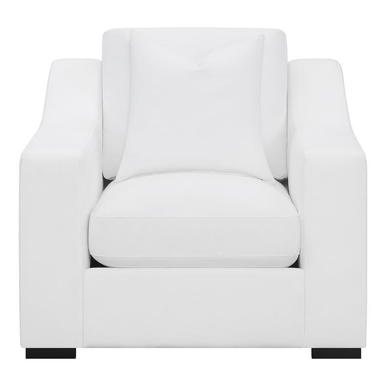 Ashlyn Upholstered Sloped Arms Chair White. Picture 2