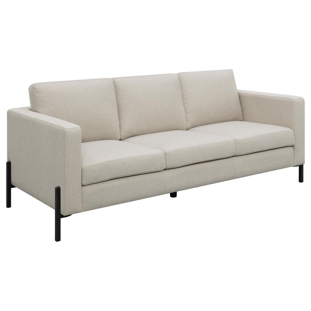 Tilly Upholstered Track Arms Sofa Oatmeal. Picture 1