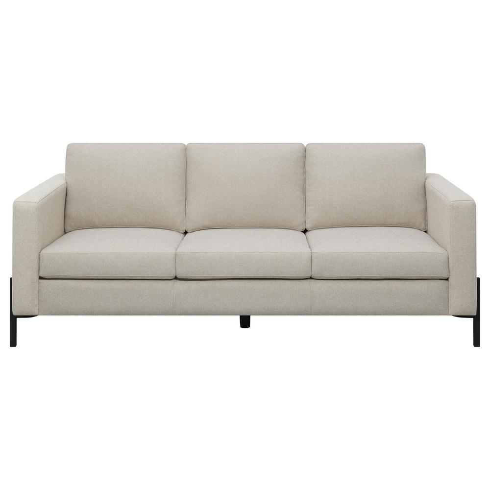 Tilly Upholstered Track Arms Sofa Oatmeal. Picture 2