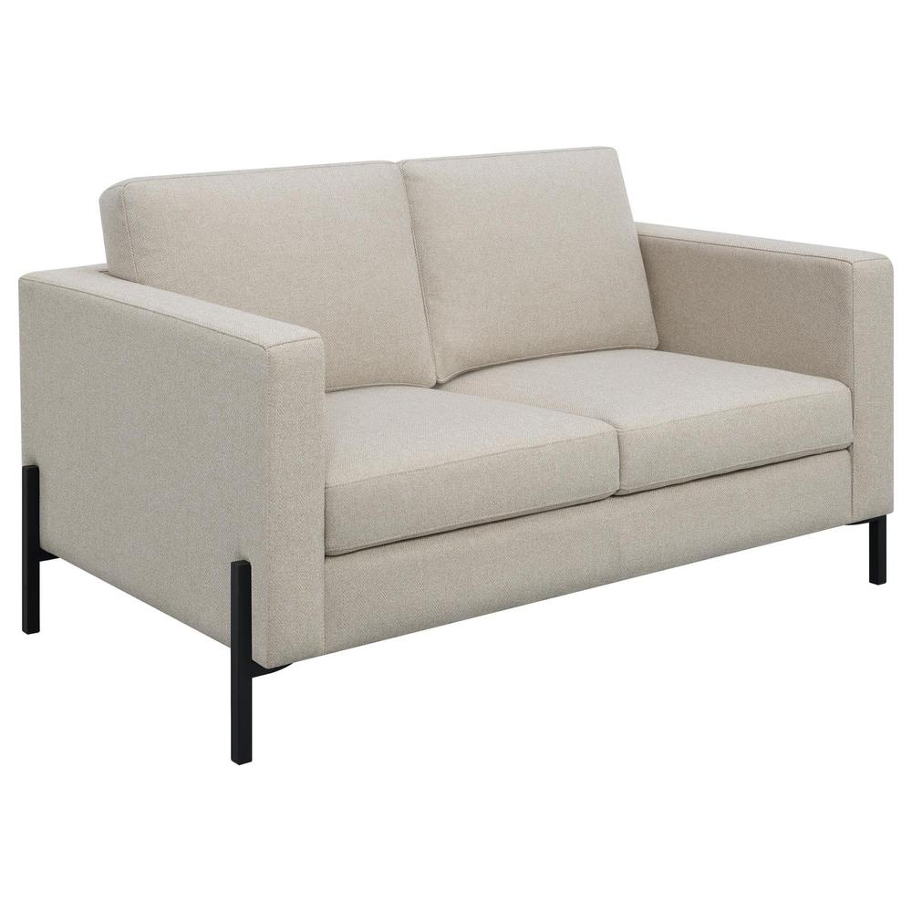 Tilly 3-piece Upholstered Track Arms Sofa Set Oatmeal. Picture 4