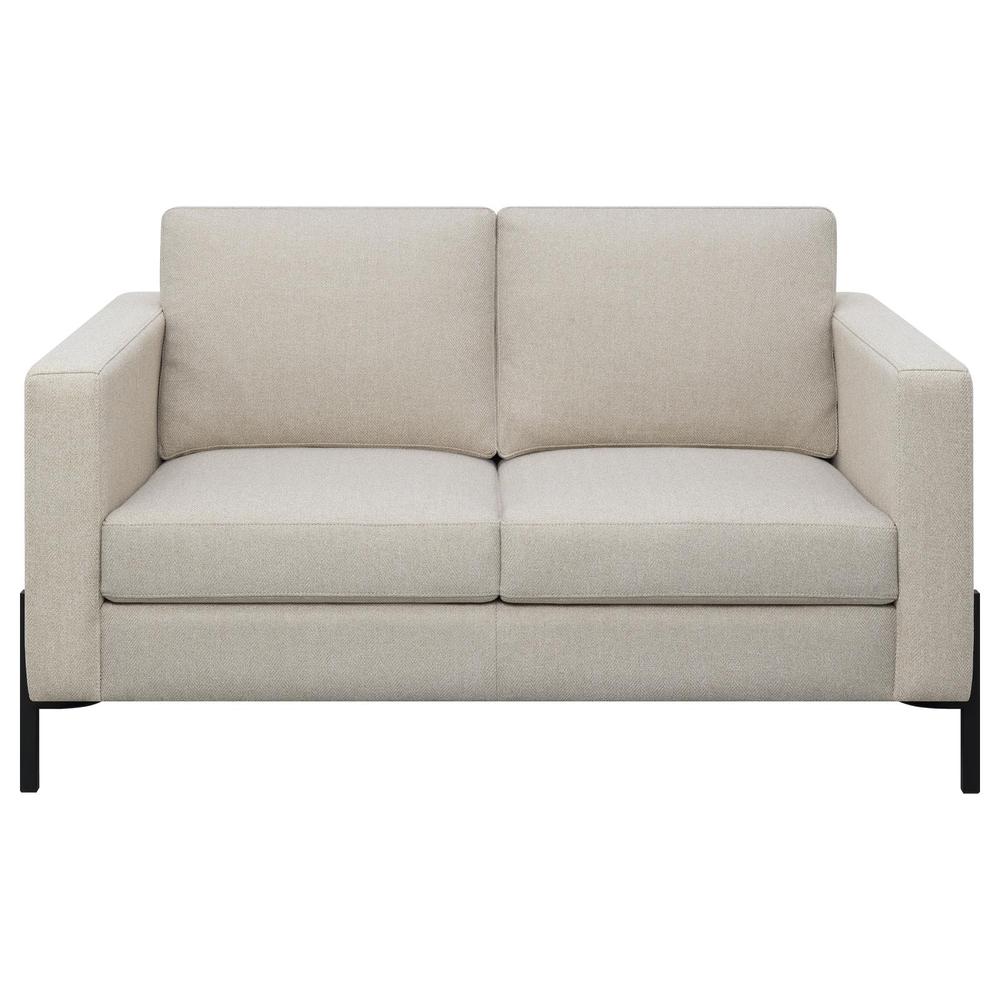 Tilly Upholstered Track Arms Loveseat Oatmeal. Picture 2