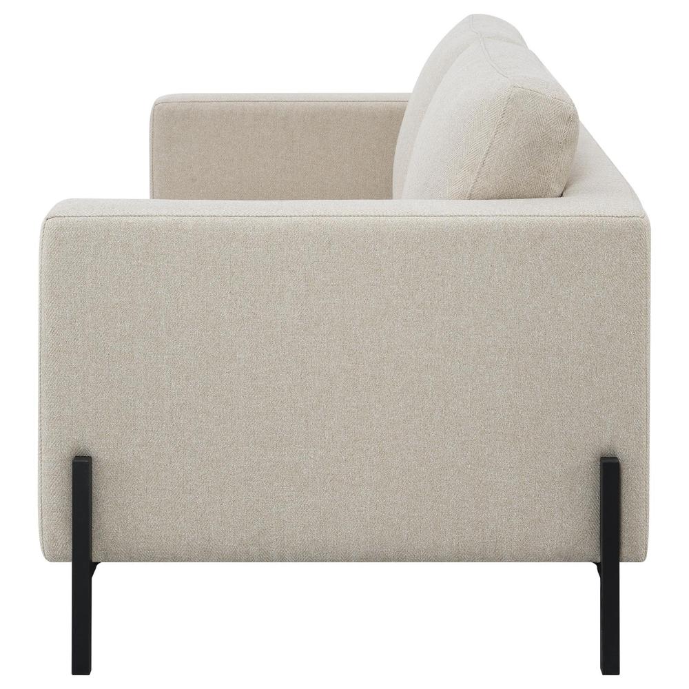 Tilly Upholstered Track Arms Loveseat Oatmeal. Picture 4