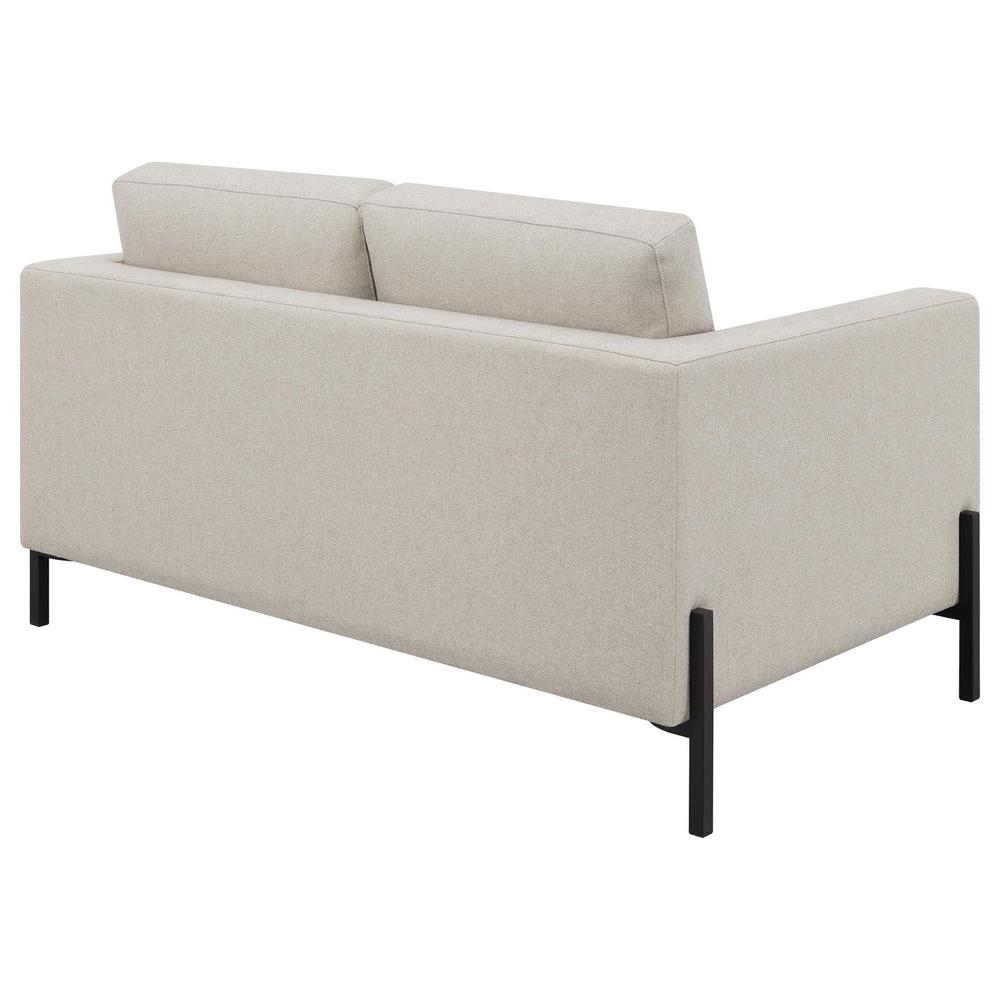 Tilly Upholstered Track Arms Loveseat Oatmeal. Picture 6