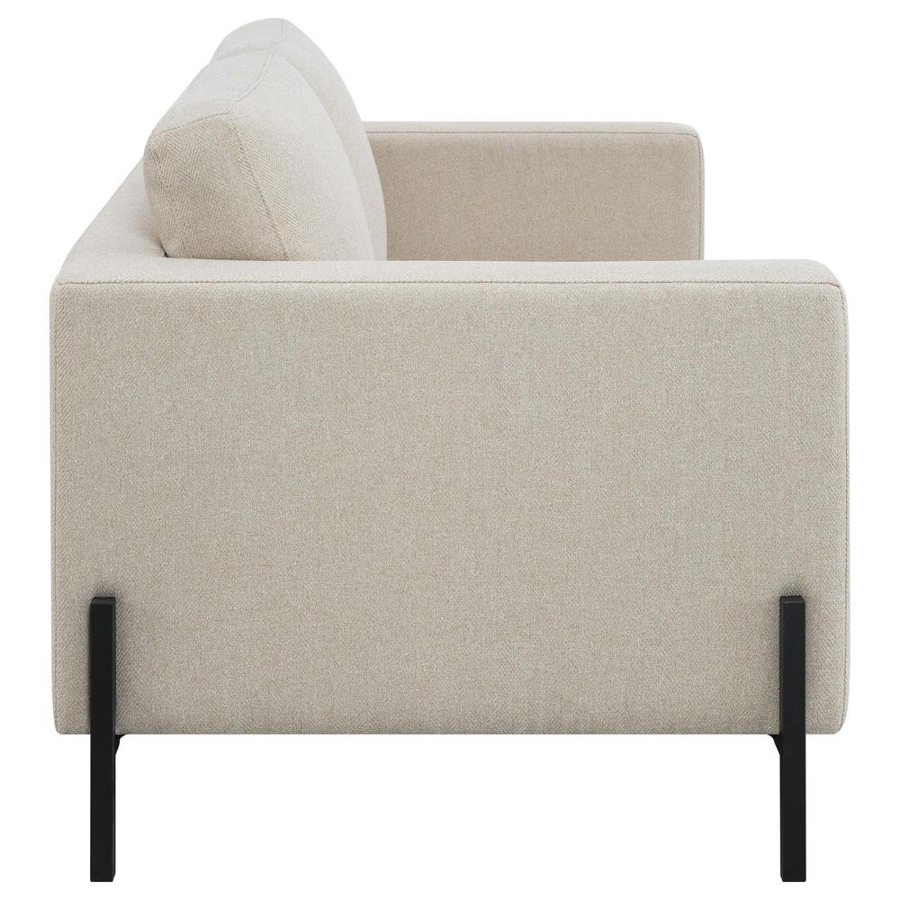 Tilly Upholstered Track Arms Loveseat Oatmeal. Picture 7