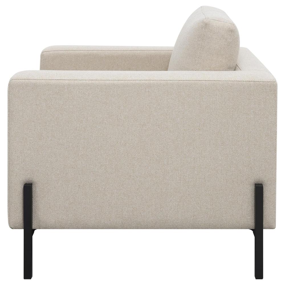 Tilly Upholstered Track Arms Chair Oatmeal. Picture 4