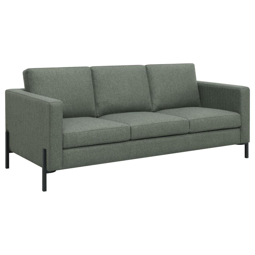 Tilly Upholstered Track Arms Sofa Sage. Picture 1