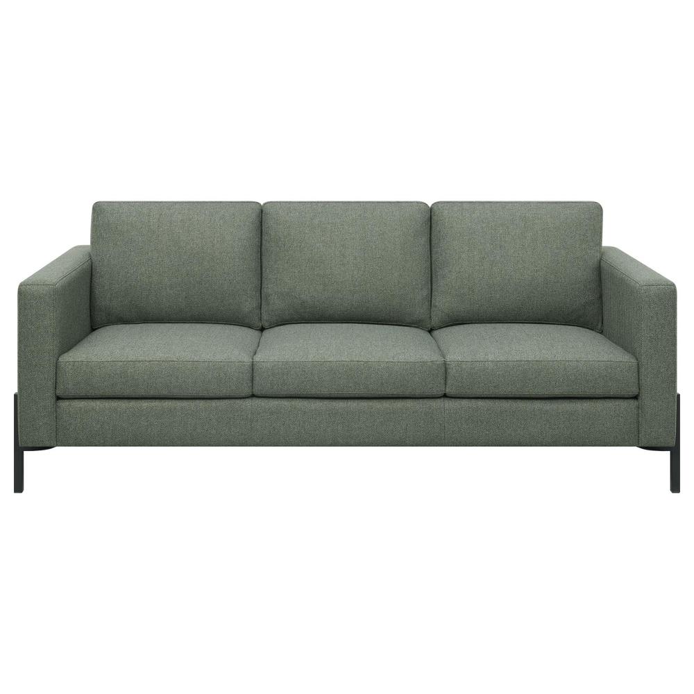 Tilly Upholstered Track Arms Sofa Sage. Picture 2