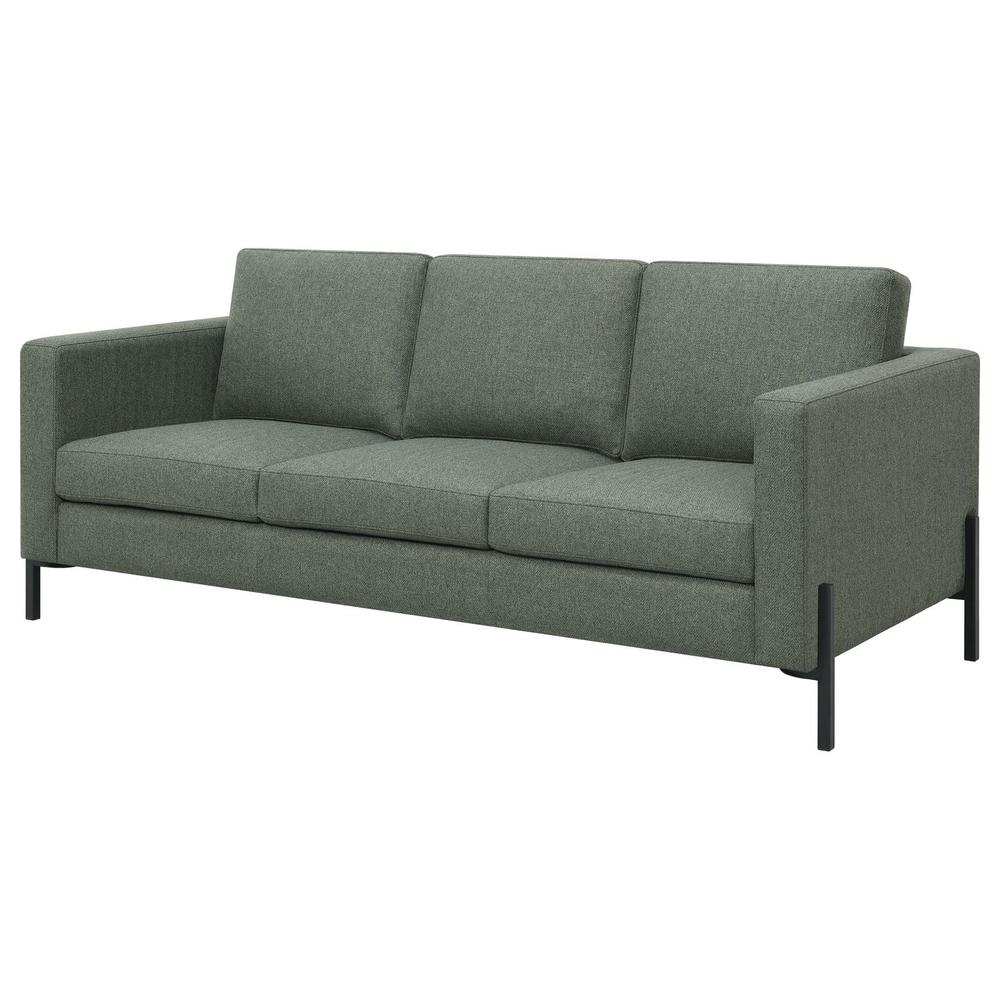 Tilly Upholstered Track Arms Sofa Sage. Picture 3