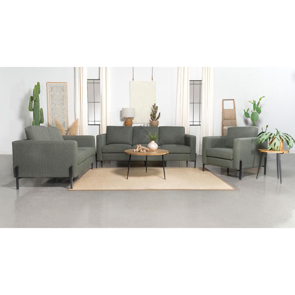 Tilly 3-piece Upholstered Track Arms Sofa Set Sage. Picture 14