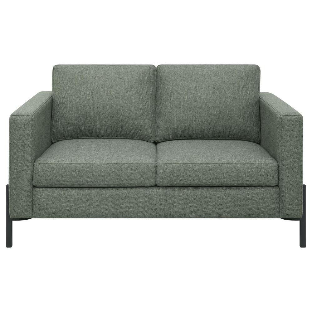 Tilly Upholstered Track Arms Loveseat Sage. Picture 2