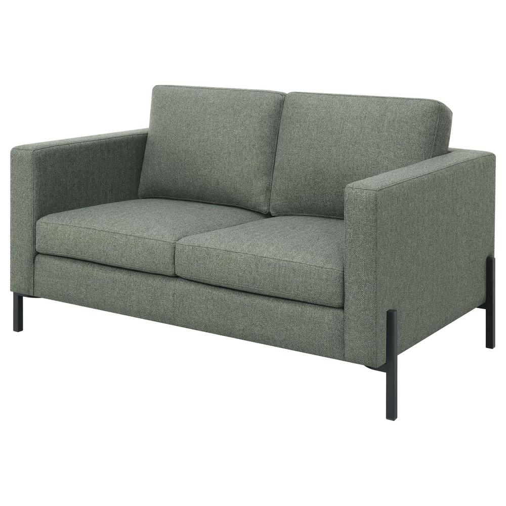 Tilly Upholstered Track Arms Loveseat Sage. Picture 3