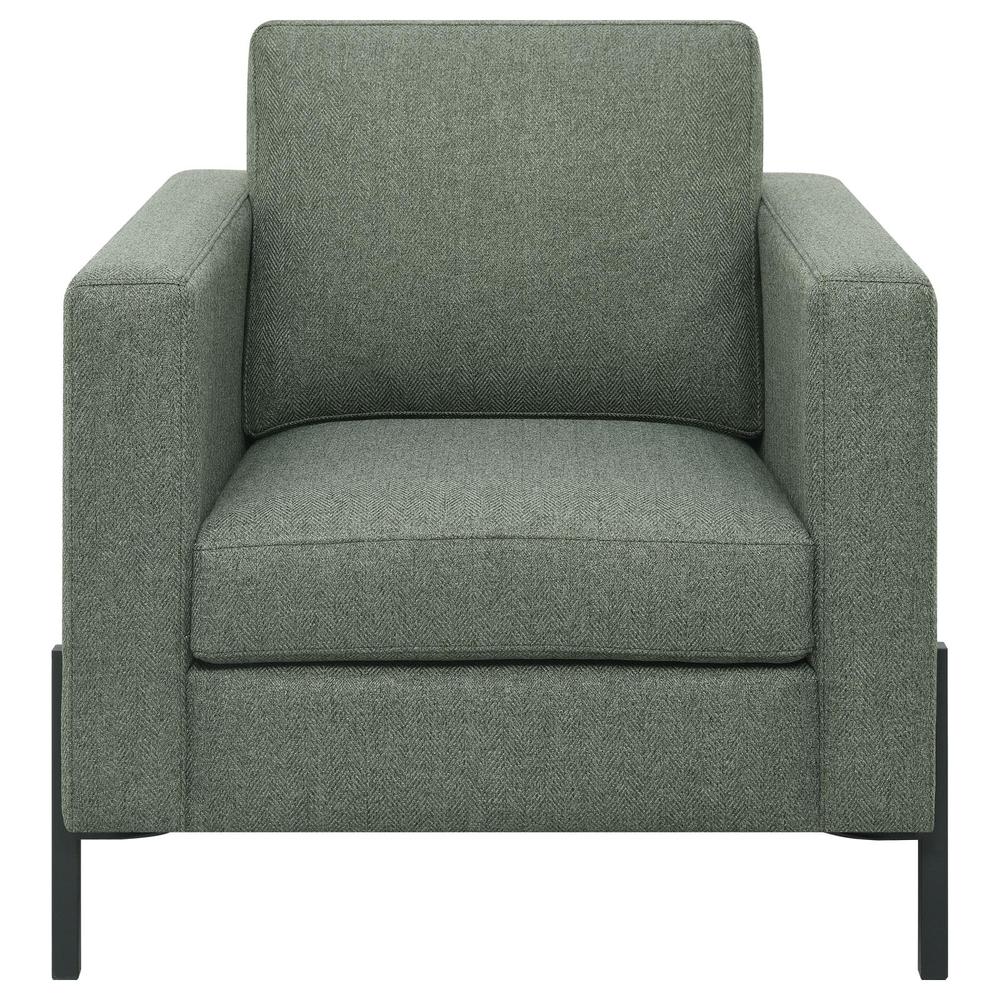 Tilly Upholstered Track Arms Chair Sage. Picture 2