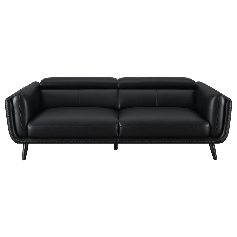 Shania 2-piece Track Arms Living Room Set Black. Picture 3