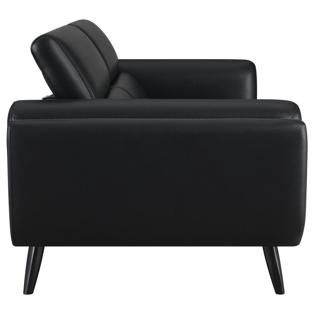 Shania 2-piece Track Arms Living Room Set Black. Picture 5