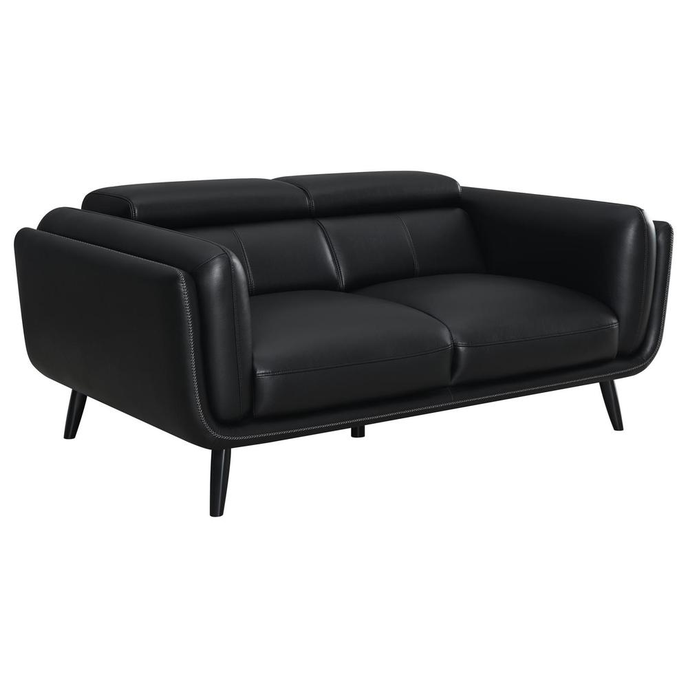 Shania 2-piece Track Arms Living Room Set Black. Picture 6