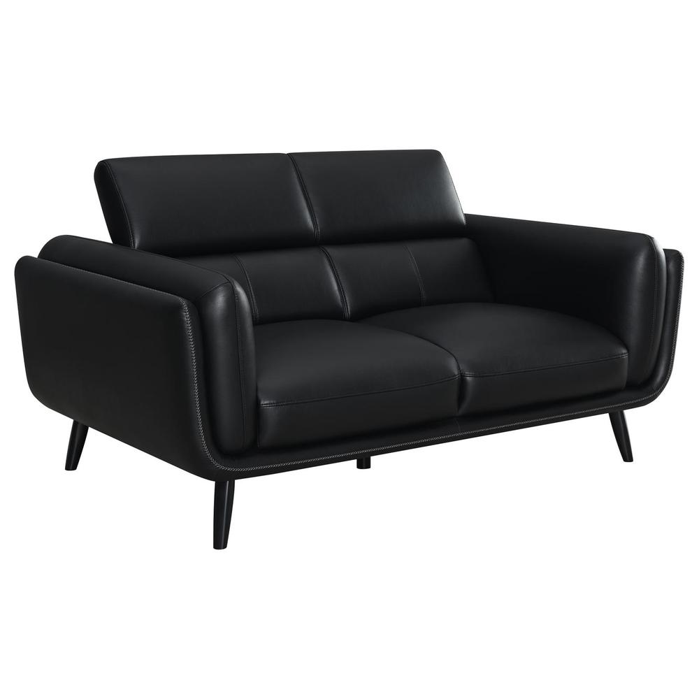 Shania 2-piece Track Arms Living Room Set Black. Picture 7