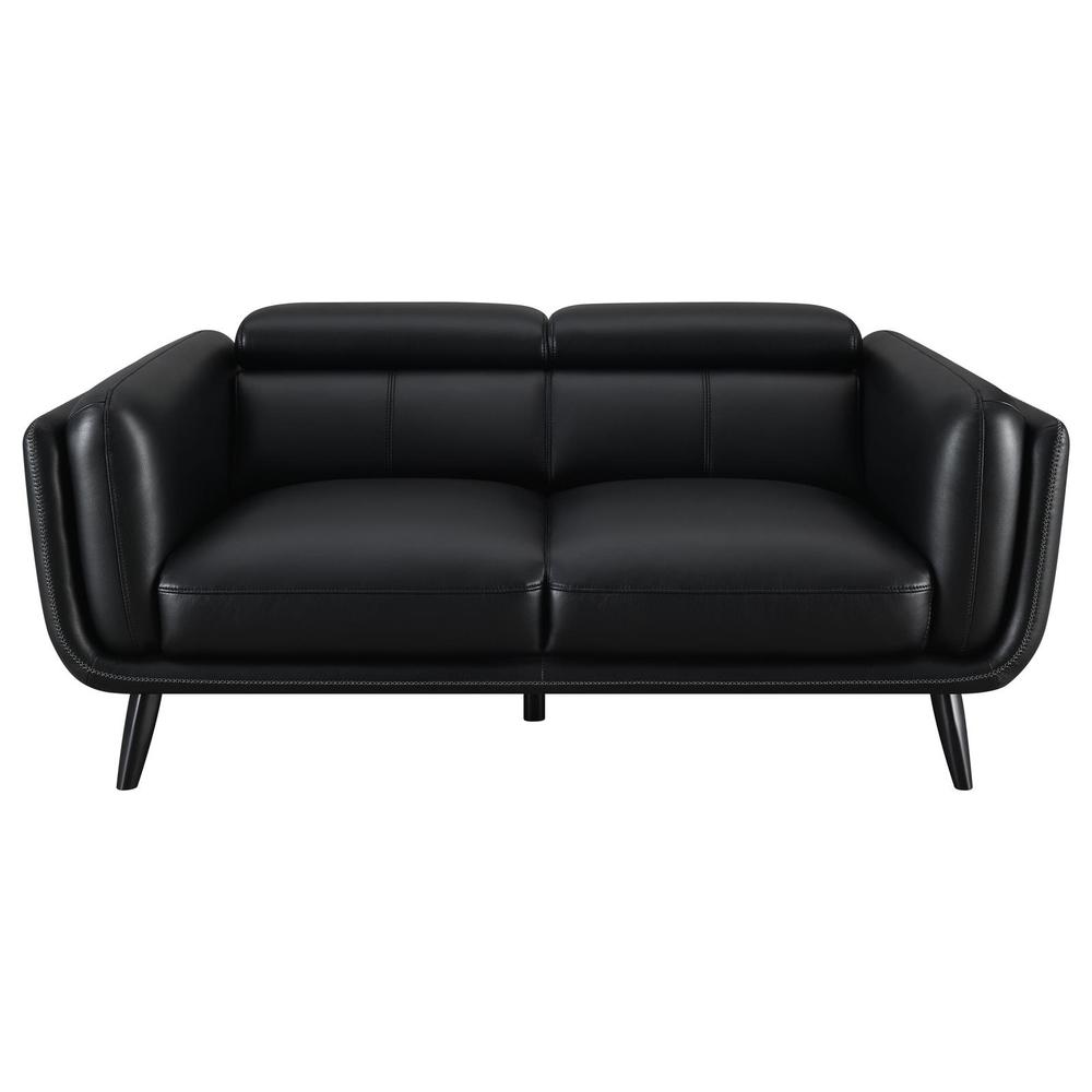 Shania 2-piece Track Arms Living Room Set Black. Picture 8