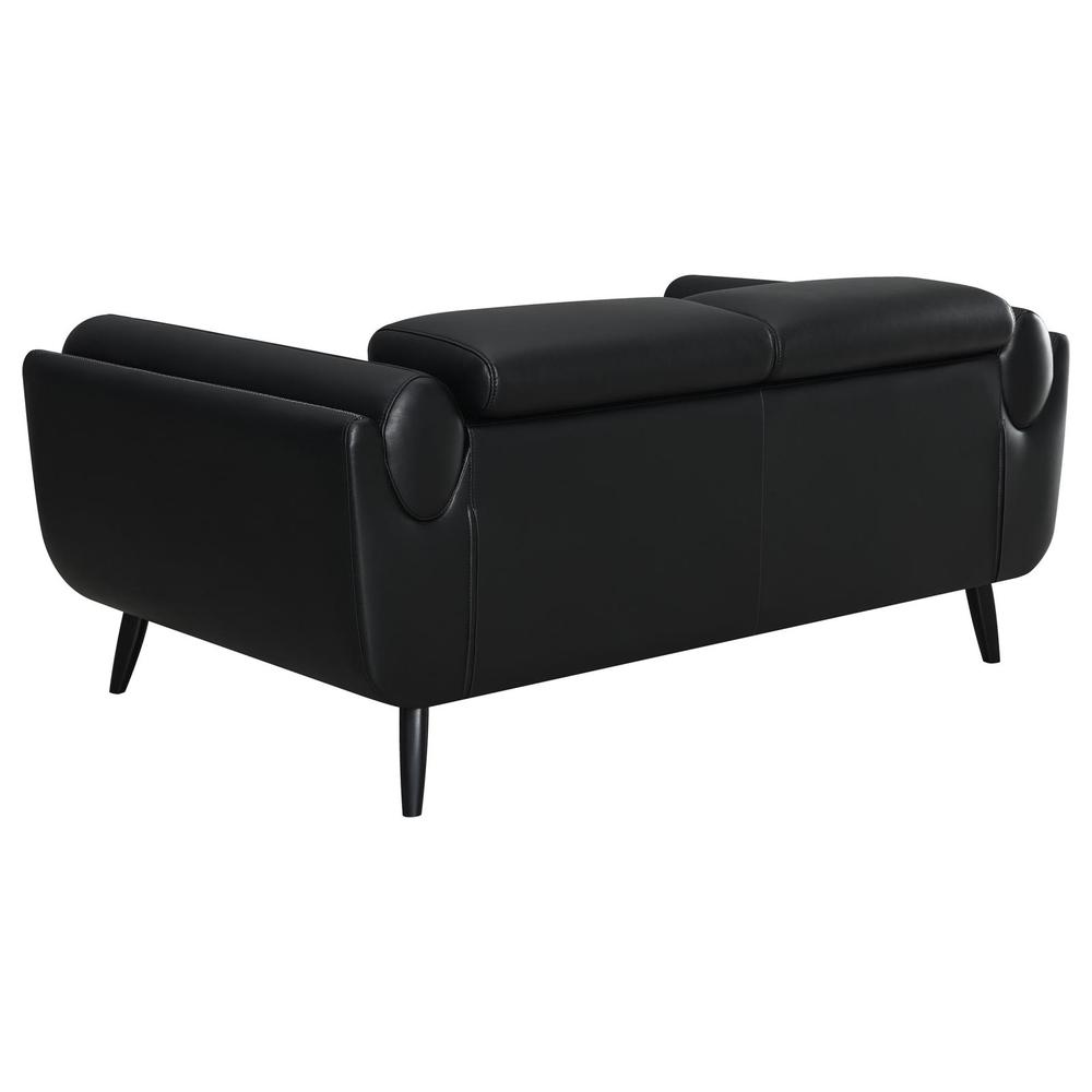 Shania 3-piece Track Arms Living Room Set Black. Picture 9
