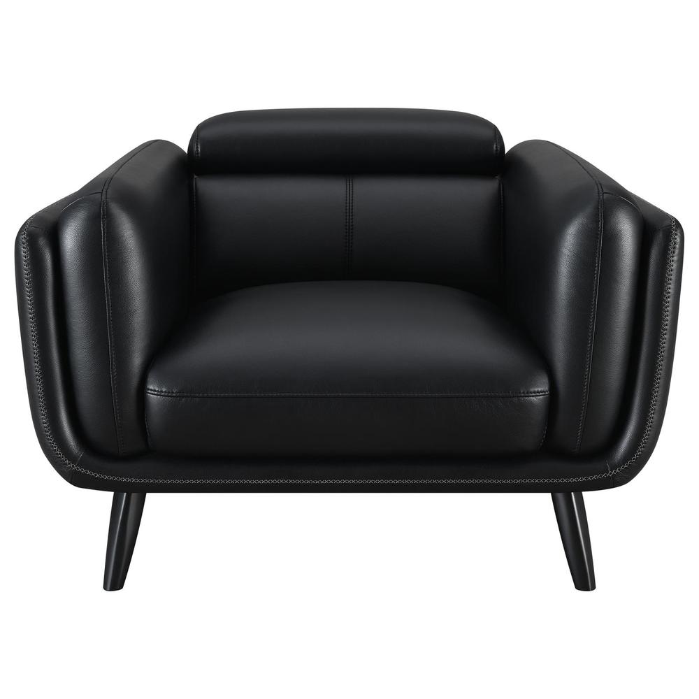 Shania 3-piece Track Arms Living Room Set Black. Picture 13
