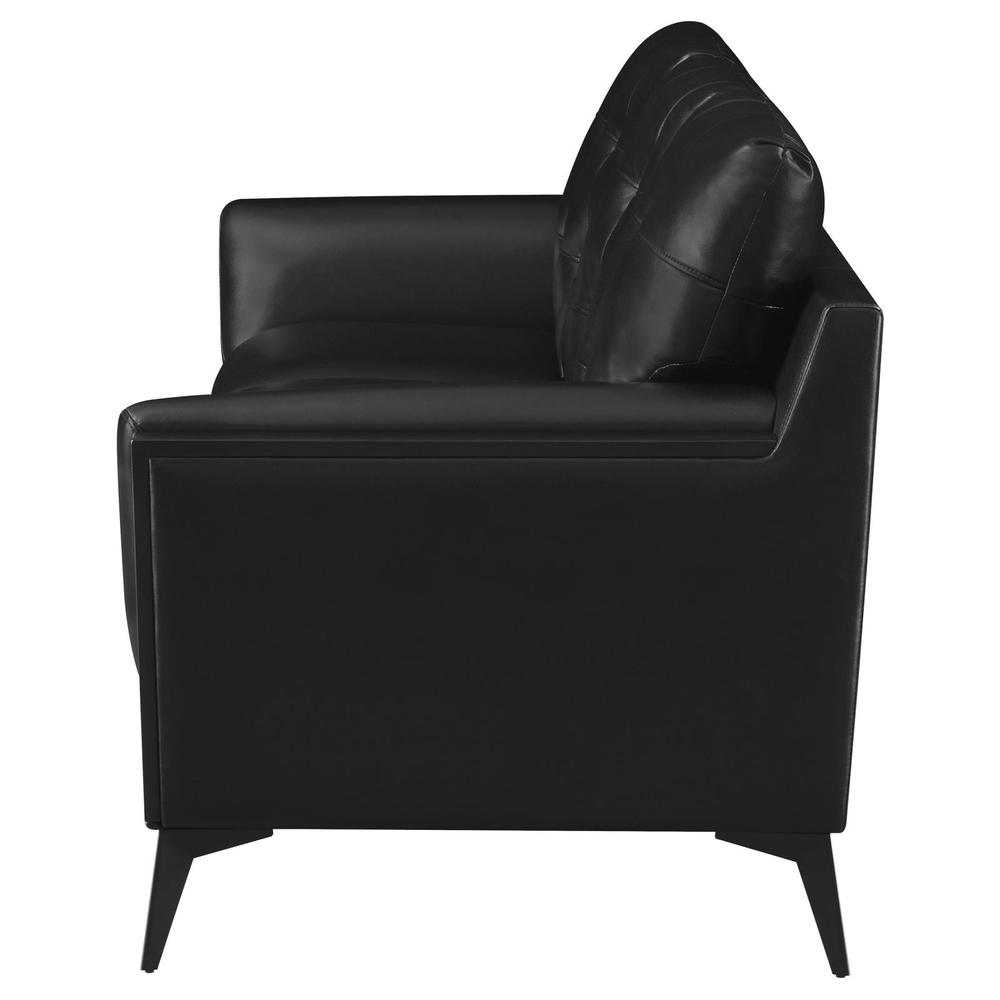 Moira Upholstered Tufted Sofa with Track Arms Black. Picture 5