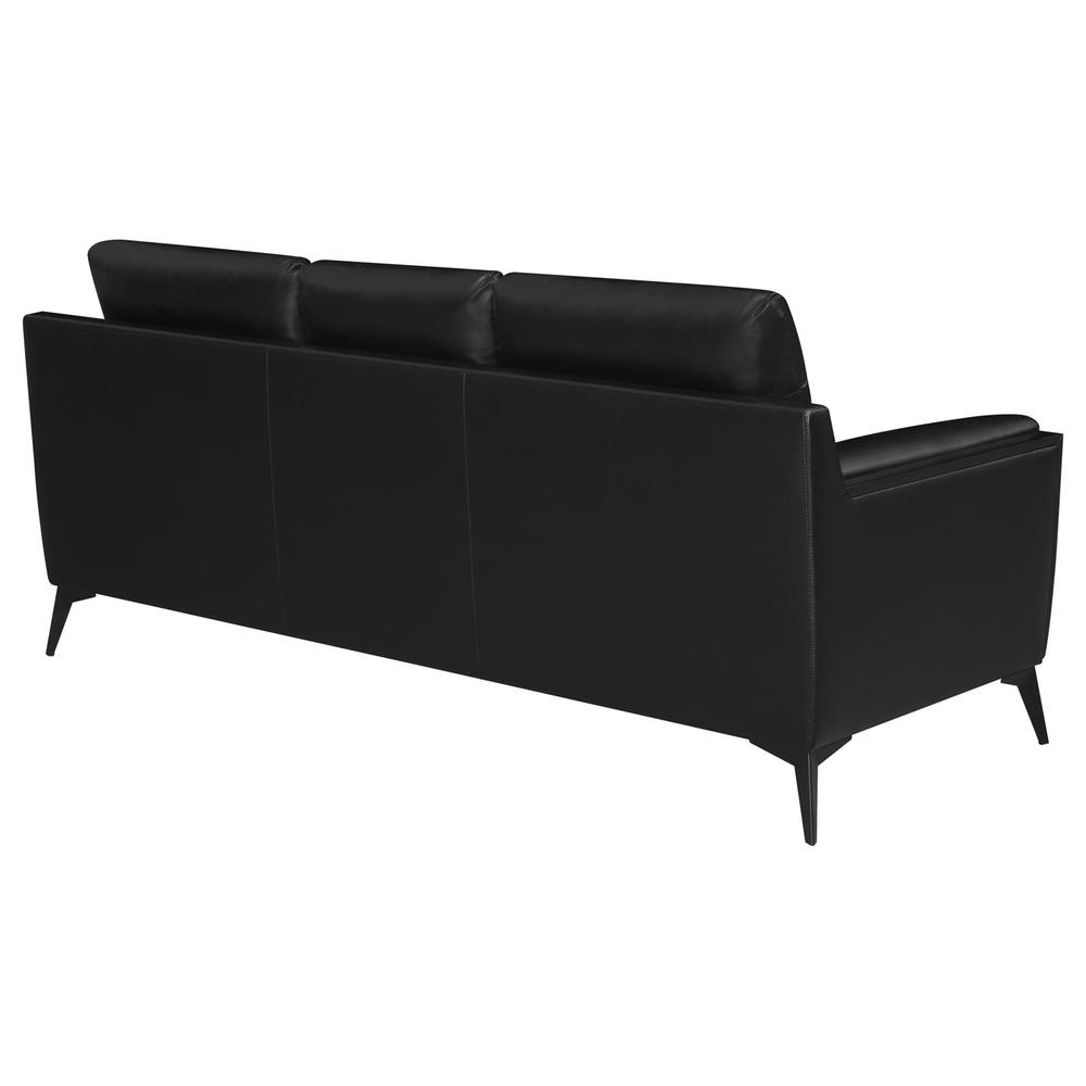 Moira Upholstered Tufted Sofa with Track Arms Black. Picture 7
