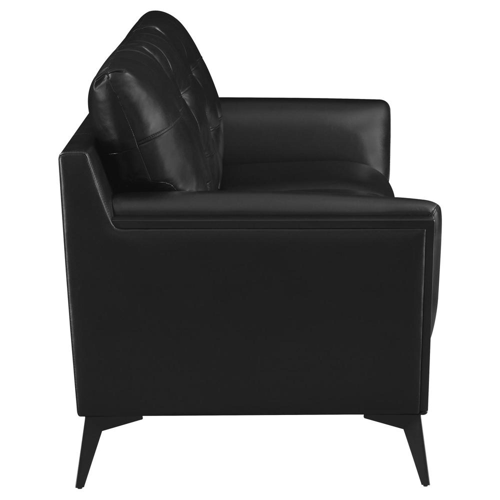 Moira Upholstered Tufted Sofa with Track Arms Black. Picture 8