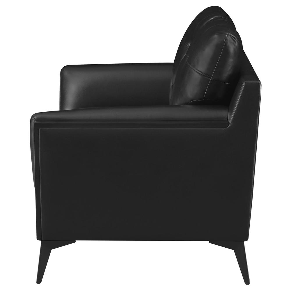 Moira Upholstered Tufted Loveseat with Track Arms Black. Picture 5