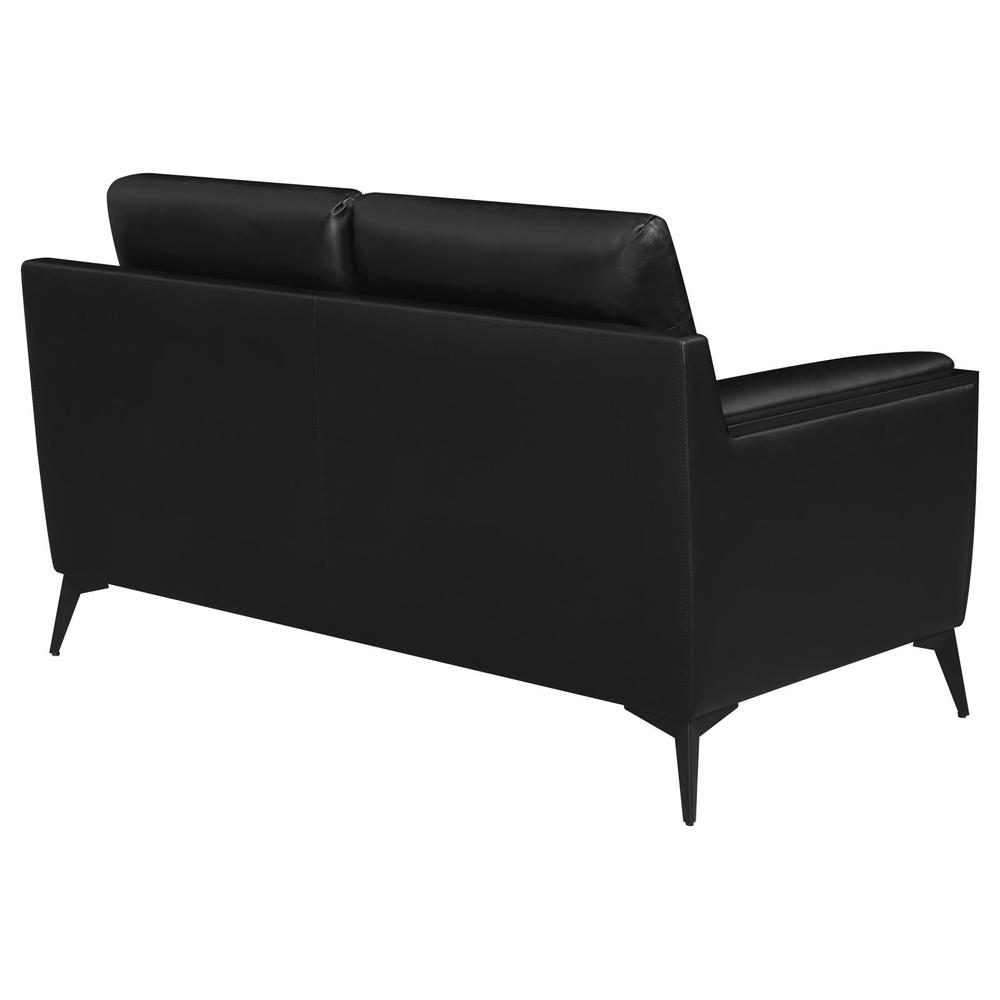 Moira Upholstered Tufted Loveseat with Track Arms Black. Picture 7