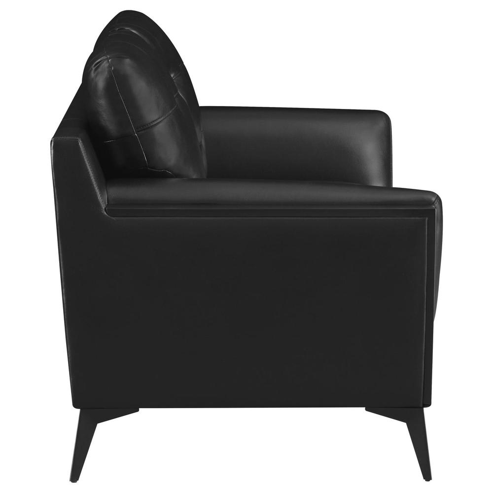 Moira Upholstered Tufted Loveseat with Track Arms Black. Picture 8