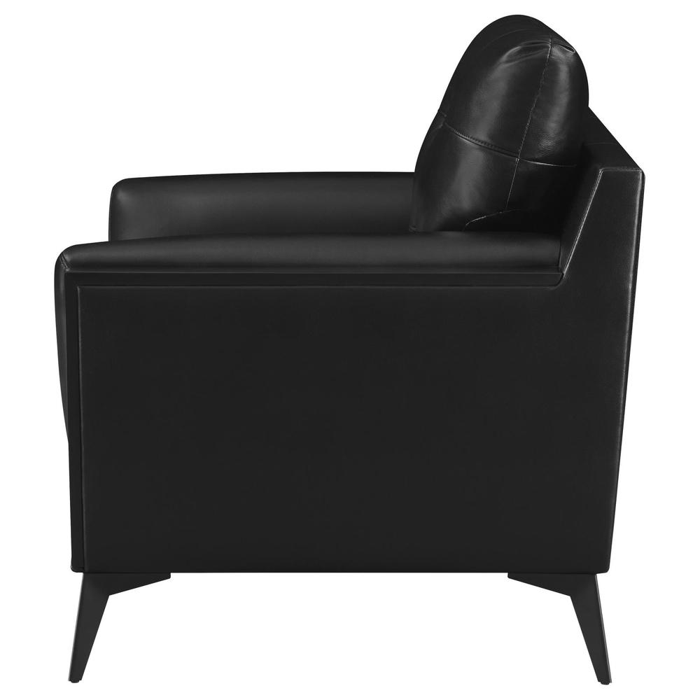 Moira Upholstered Tufted Chair with Track Arms Black. Picture 5