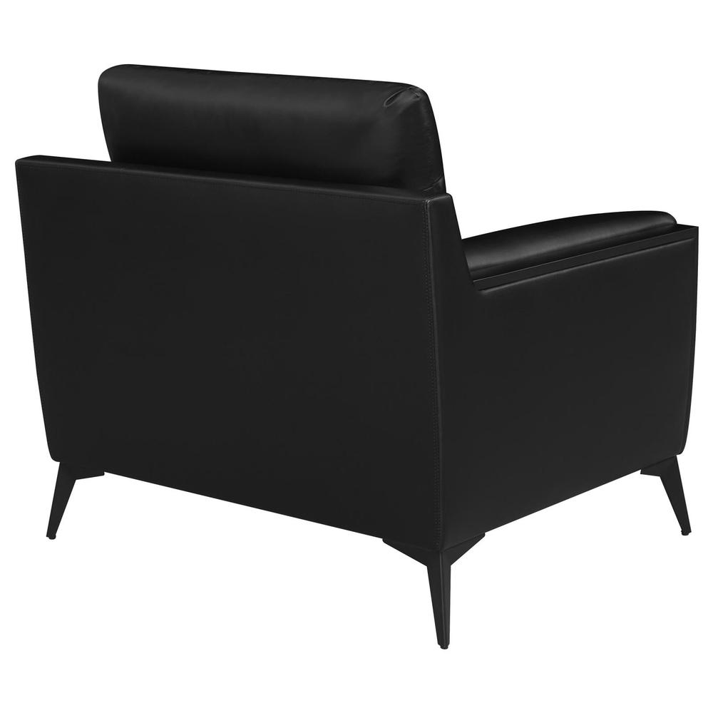 Moira Upholstered Tufted Chair with Track Arms Black. Picture 7